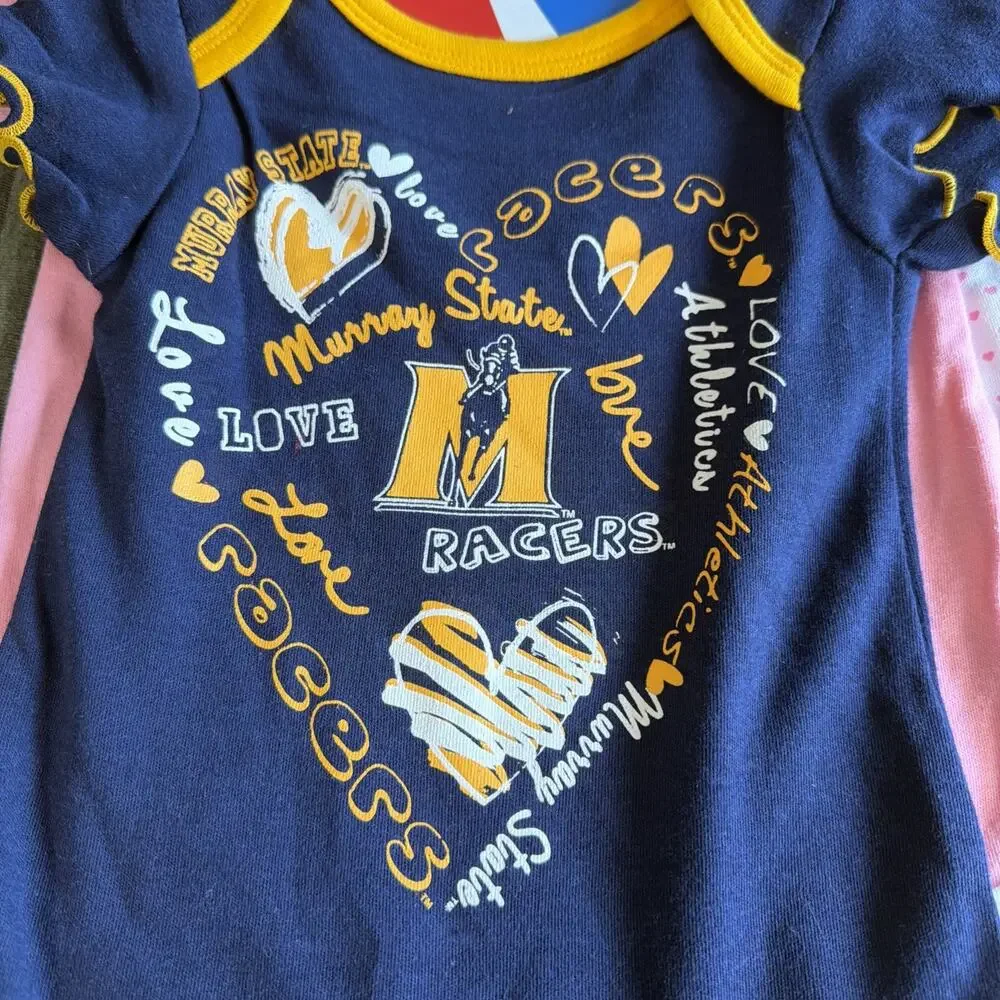 Murray State 3pc Bodysuit Set Girls Infant 0-3M
